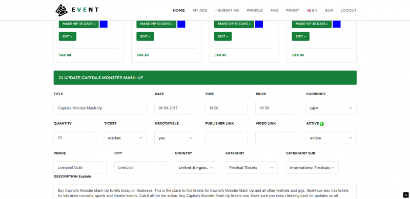 Event Ticket Sale Script