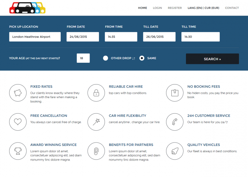 Car Rental Responsive Script