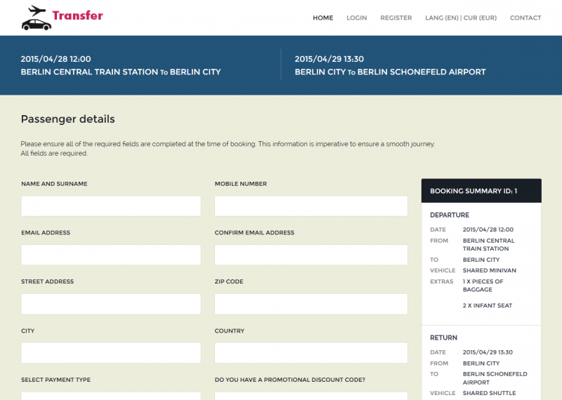 Airport Transfer Portal Responsive